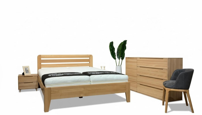 Slaapkamer houten bed Echt houten bed Hotel 180x200 Stijl Massief meubilair Bedden