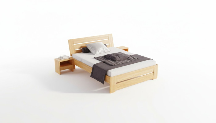 Slaapkamer meubels 3-delige set Bed Massief hout Nachtkastjes 2x Echt hout