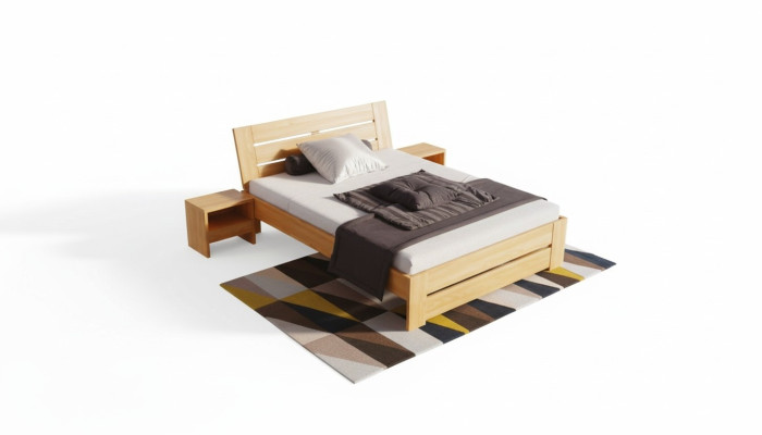 Slaapkamerset 5-delig. Bed 2x Nachtkastje + Kaptafel Spiegel Massief houten meubels Nieuw