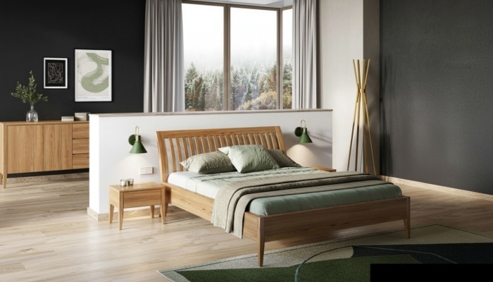 Klassiek bed in barokstijl, dubbel houten hotelbed, nieuw, slaapkamer 180x200cm.