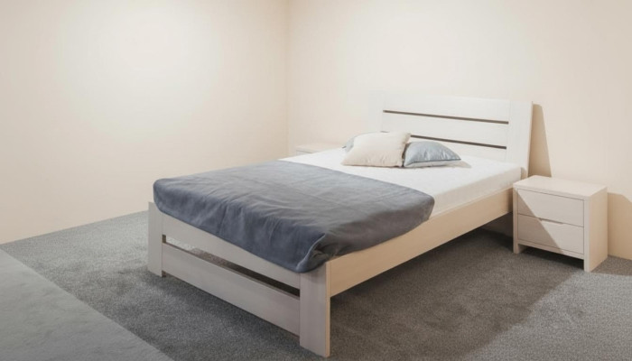 Bedroom complete set Bed with 2 nightstands 100x200cm Loft Solid