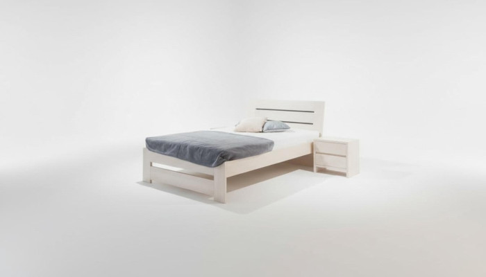 Bedroom complete set Bed with 2 nightstands 100x200cm Loft Solid
