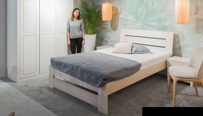 Bed Hout Massieve Bedden 100x200cm Eenpersoonsbed Massief meubilair Meubels Slaapkamer