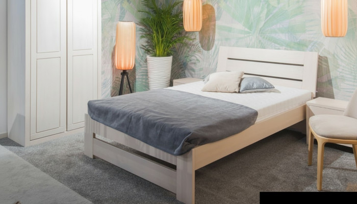 Bed Hout Massieve Bedden 100x200cm Eenpersoonsbed Massief meubilair Meubels Slaapkamer