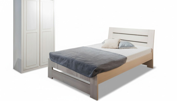 Bed Hout Massieve Bedden 100x200cm Eenpersoonsbed Massief meubilair Meubels Slaapkamer