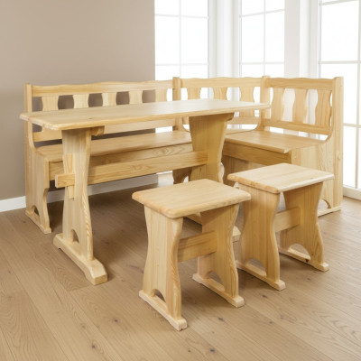 Hoekbank houten bank massieve banken keuken eethoek hoekbank meubels massief hout hout