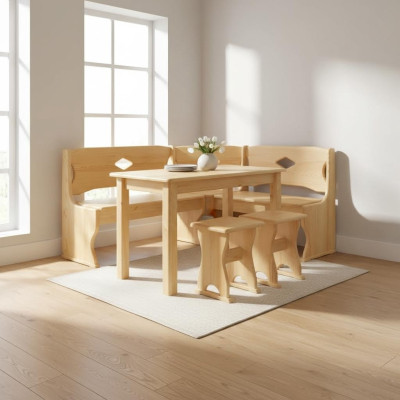 Hoekbank houten bank massieve houten banken Keuken Eetgedeelte Hoekzitmeubelen Massief hout