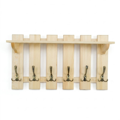 Garderobe paneel 70x40 cm wandgarderobe garderobe massief grenen 6 haken