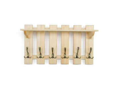 Garderobe paneel 70x40 cm wandgarderobe garderobe massief grenen 6 haken