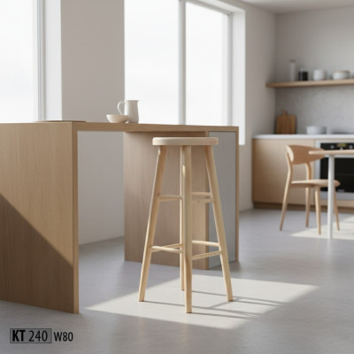 Ronde zithocker houten kruk massief houten kruk voetenbankje kruk barkruk