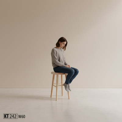 Zitkubus Kruk hoog Houten kruk Massief hout Ronde zitkubus Voetenbank Stoelen