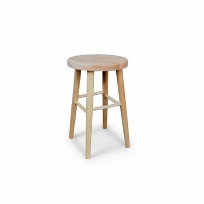 Zitkubus Kruk hoog Houten kruk Massief hout Ronde zitkubus Voetenbank Stoelen
