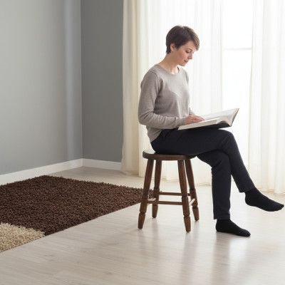 Poef Houten krukje Zithocker Eetkamerkrukje Beukenhout Massief Bruin 46 cm