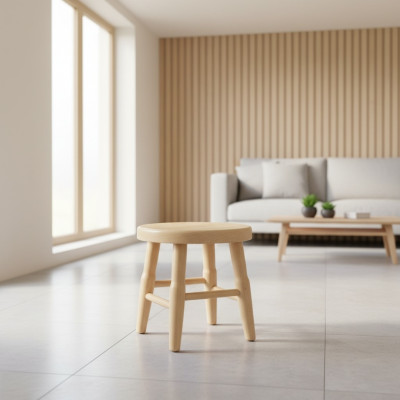 Hocker Houten krukje Ontlasting Houten ontlasting Massief grenen Handgemaakt meubelstoel Nieuw