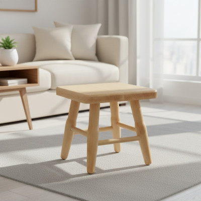 Hocker Houten krukje Kruk Massief beukenhouten stoel Zithocker Echt hout Massief Nieuw