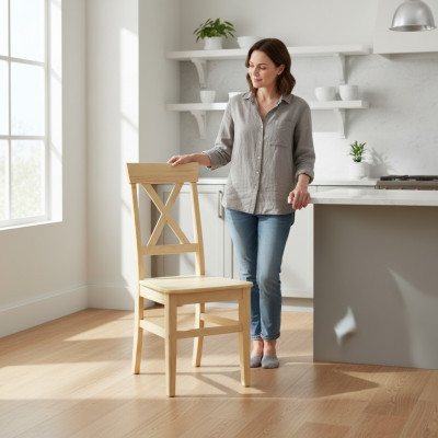 Eetkamerstoel Massief houten stoel Stoel Fauteuil Stoelen Massief meubilair Hout Handgemaakt