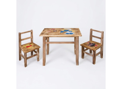 Kindertafelset, 3-delig, tafel met 2 stoelen, kindermeubels, voor kinderkamer