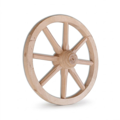 Houtenwiel Decoratiewiel Ø 40 cm whitewash spaakwiel wanddecoratie tuingravure wagenwiel