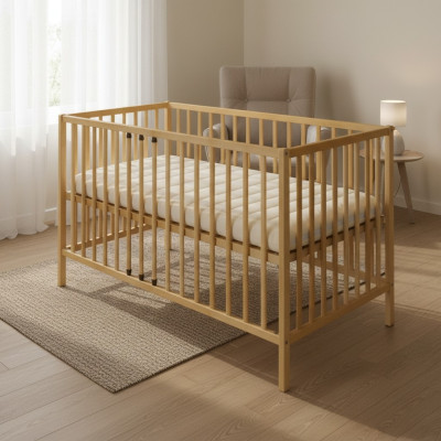Babybed kinderbed 120x60 massief houten meubels Houten meubels Handgemaakt.