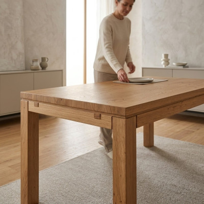 Tafel Hout 160x90cm Echt eetkamer meubilair Tafels Massieve houten meubelen Eettafels Nieuw