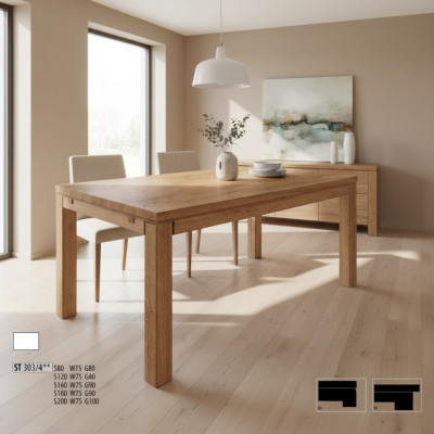 Moderne tafel Eettafel Houten eettafel Eetkamer Woonkamertafel Massief hout Nieuw