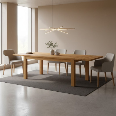Tafel Echt hout Eiken massief hout Eettafels Massief hout 140x90cm Tafels echt hout