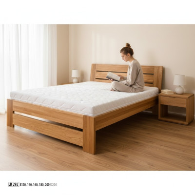 Bed dubbel bed eiken huwelijksbed houten bed 200x200 bedframe massief meubilair bedden