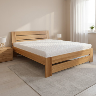 Bed dubbel bed eiken huwelijksbed houten bed 200x200 bedframe massief meubilair bedden