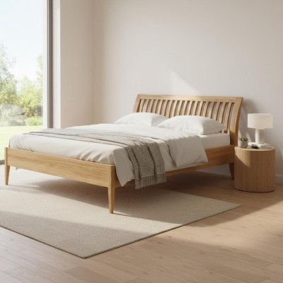 Massief houten tweepersoonsbedden beuken slaapkamermeubels hout 140x200cm nieuw