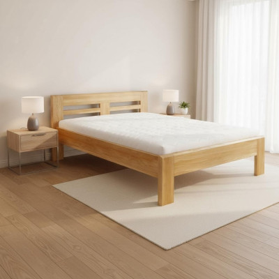 Houten bed slaapkamer Echt houten bed Bedden Hotel 200x200 Stijl Massief meubilair