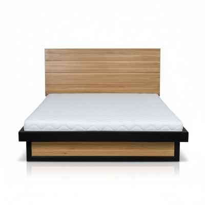 Modern bed Echte hout 140x200cm Design Bedden Bedframe Eiken Stijl Nieuw