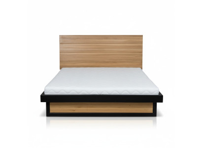 Modern bed Echte hout 140x200cm Design Bedden Bedframe Eiken Stijl Nieuw