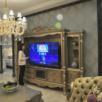 Woonkamer uitbreiding media muur tv-muur tv-kast woonwand