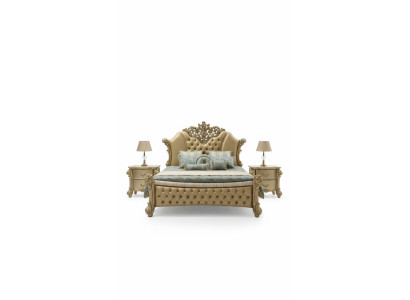 Slaapkamer 3-delig set Bed 2x Nachtkastje Console Bedden Dubbel Luxe
