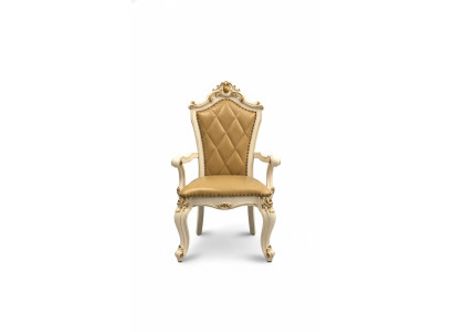 Woonkamerstoelontwerp Eetkamer houten stoelen Gestoffeerde met armleuning.