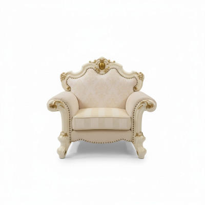 Textiel fauteuil 1-zits bank gestoffeerde banken Design Klassiek Luxe Barok