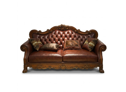 Leren bank Barokstijl Rococo leren bank bank bekleding zitplaats 3-zits driezitter