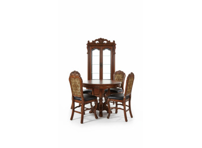 Ronde eetkamertafel + 4 stoelen stoelset decoratie set ronde tafel houten tafels