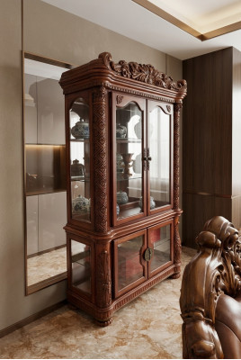 Edel vitrine in antieke stijl barok rococo kast etalage decoratie woonkamer