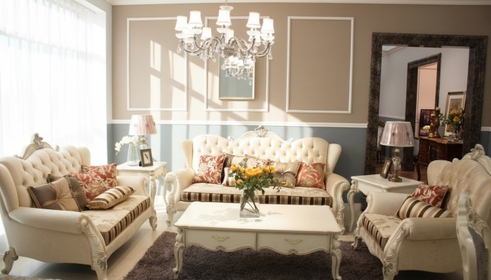 Klassiek Chesterfield 4-delig set bankstel Bank Bank Bekleding