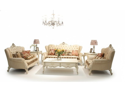 Klassiek Chesterfield 4-delig set bankstel Bank Bank Bekleding