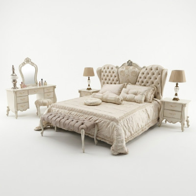 Bed Kussen Ontwerp Luxe Tweepersoons Hotelbedden Slaapkamer Leer Chesterfield Nieuw