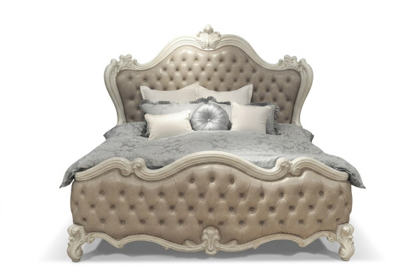 Luxe klassieke slaapkamer 4-delige set Bed Nachtkastjes Kledingkast