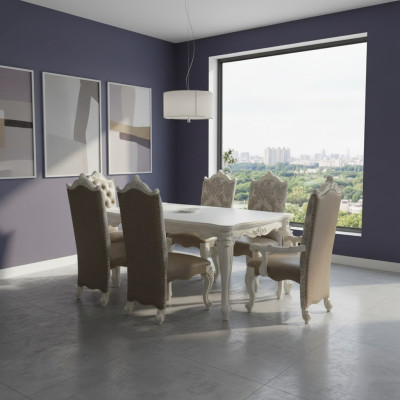 Barok Antiek Stijl Eettafel Tafel Echt Hout Klassieke Designer Tafels