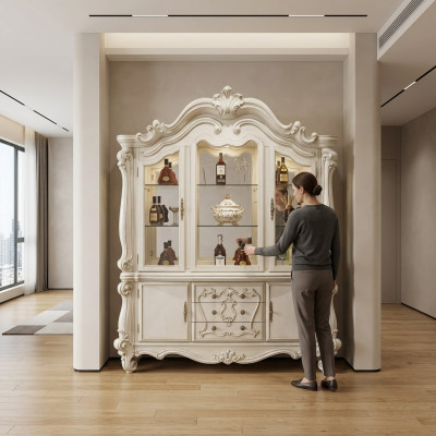 Luxe etalage vitrine vitrines glazen kast antieke stijl barok rococo.