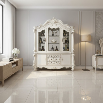 Luxe etalage vitrine vitrines glazen kast antieke stijl barok rococo.