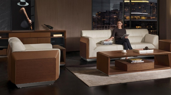 Sofaset met 3 zitplaatsen, designbanken, gestoffeerde banken, relax banken, modern.