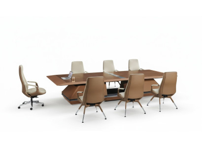 Conferentie tafel kamer Meeting + 6x stoelen Trainings tafels Tafels 7-delig.