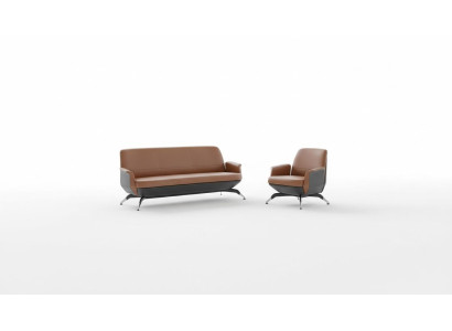 Moderne bankstelbankbankgroep 3-zitsleren bankstel.