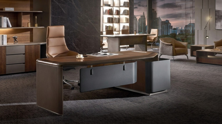 Werkbureau Ontwerp Kantoor Meubels Inrichting Tafel Chef Baas Hoektafels